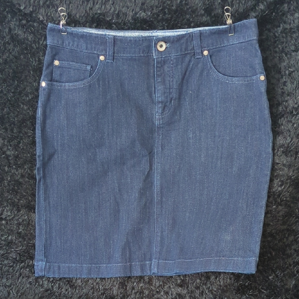 Izod Dark Blue Denim Pencil Skirt